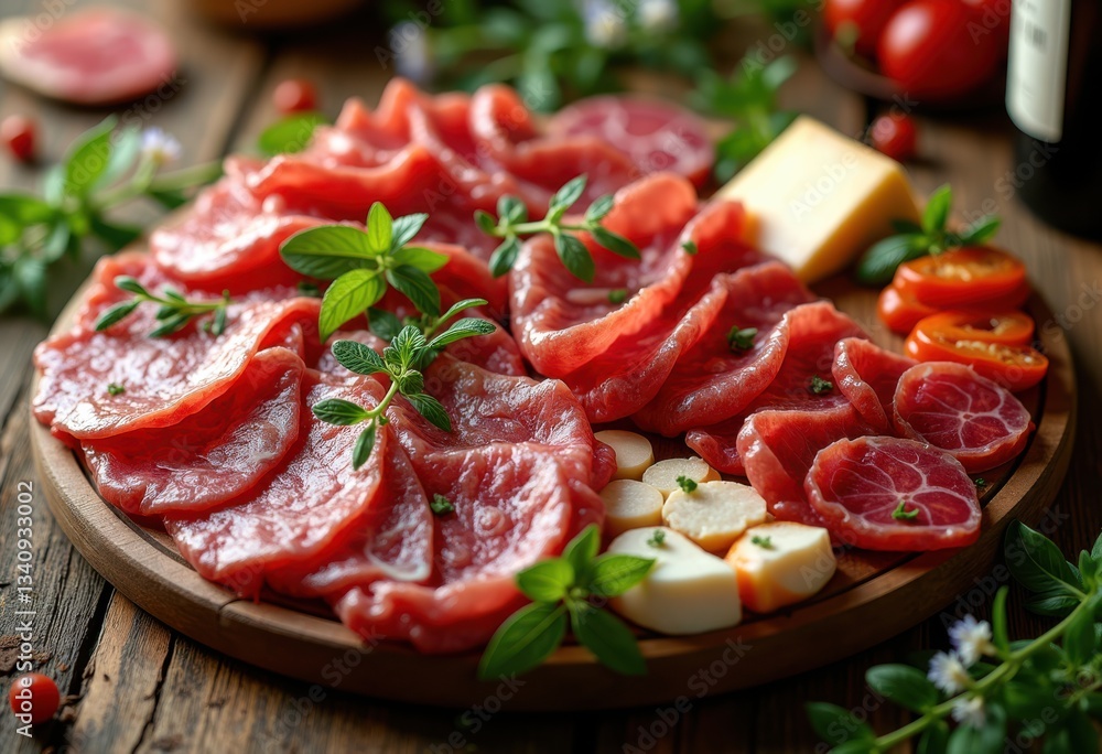 vibrant colorful meat platter garnished fresh showcasing array fresh delectable meat selections culinary enthusiasts, abundance, appealing, assortment vibrant colorful meat platter garnished fresh showcasing array fresh delectable meat selections culinary enthusiasts, abundance, appealing, assortment