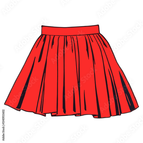 Red short Skirt skirt illustration clothing vector