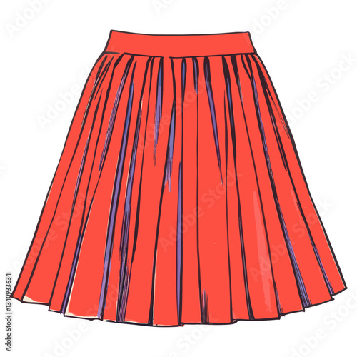 Red short Skirt skirt illustration clothing vector