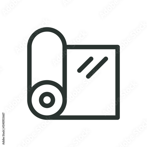 Plastic greenhouse film roll line icon, polyethylene film vector symbol with editable stroke