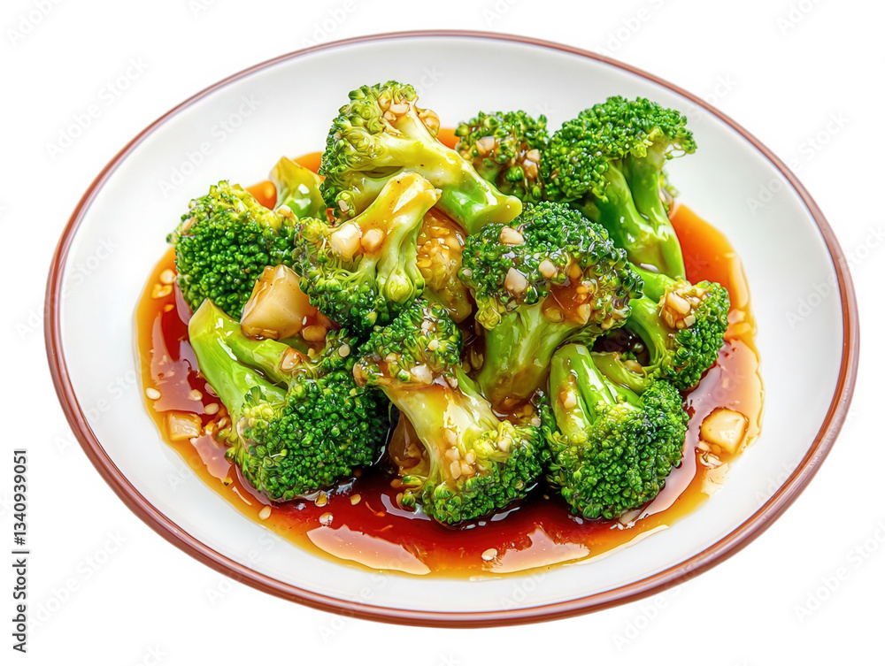 A vibrant plate of broccoli mixed with a savory sauce, showcasing its bright green color and appealing texture, Transparent Background. A vibrant plate of broccoli mixed with a savory sauce, showcasing its bright green color and appealing texture, Transparent Background.