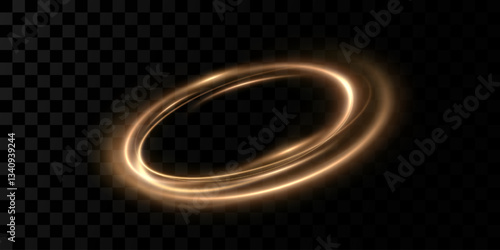Abstract light speed motion effect.Gold color spiral glow effect.Magic shiny lin	