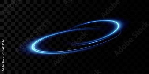Neon blue magic circle. Futuristic light circle for background. Light frame. Vector. Magic portal.