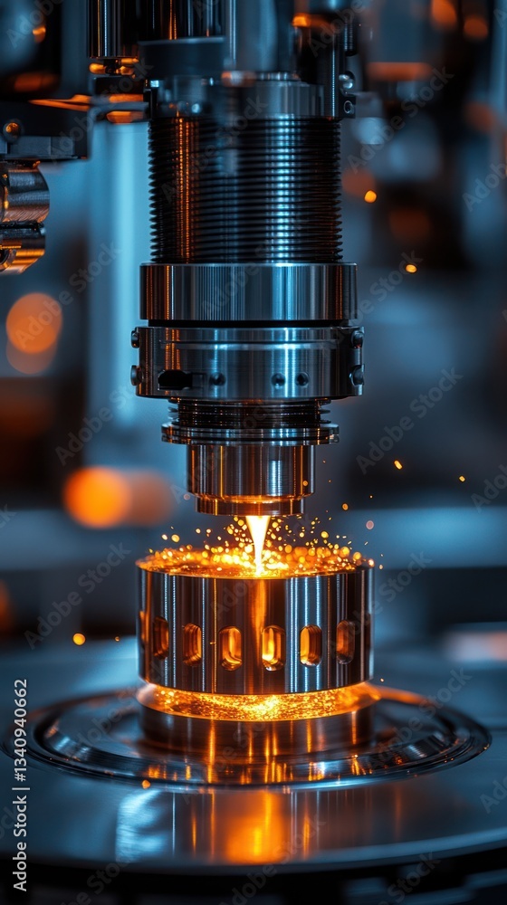 Precision metal welding sparks in factory Precision metal welding sparks in factory
