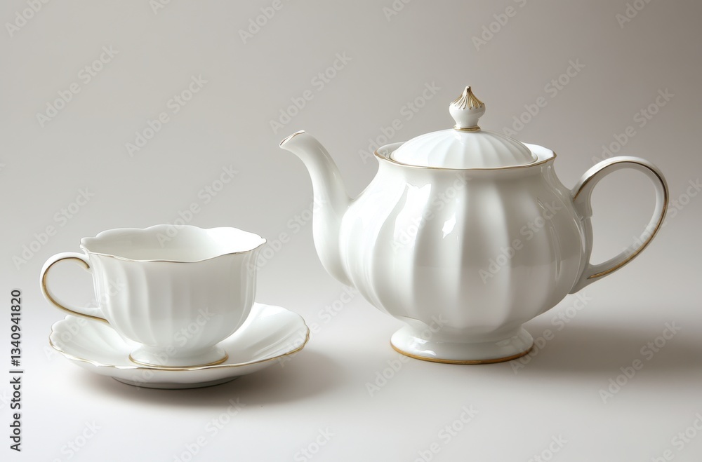 Traditional English afternoon tea set with delicate Traditional English afternoon tea set with delicate