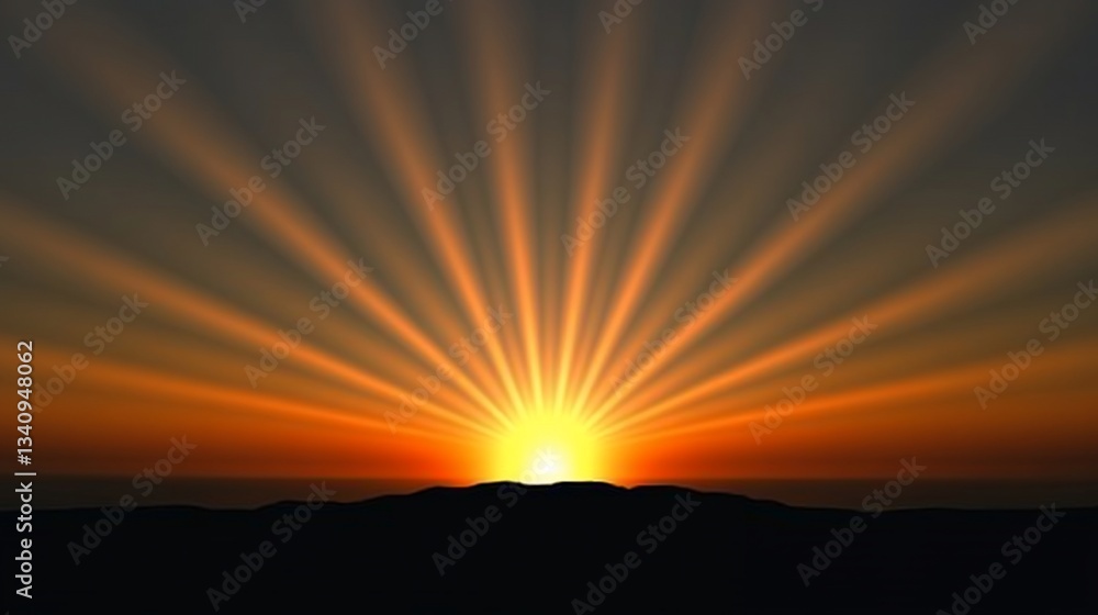 Obraz premium Radiant sunset over mountains