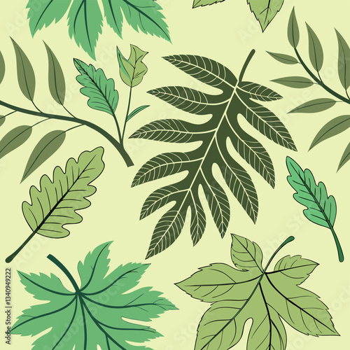Wallpaper Mural Seamless pattern Summer, Spring and Autumn leaf leaf pattern harvest pattern Torontodigital.ca