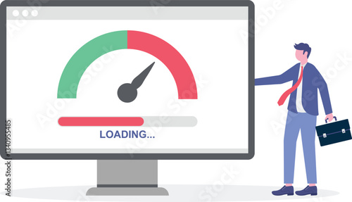 Social media illustration, business concept, web design

