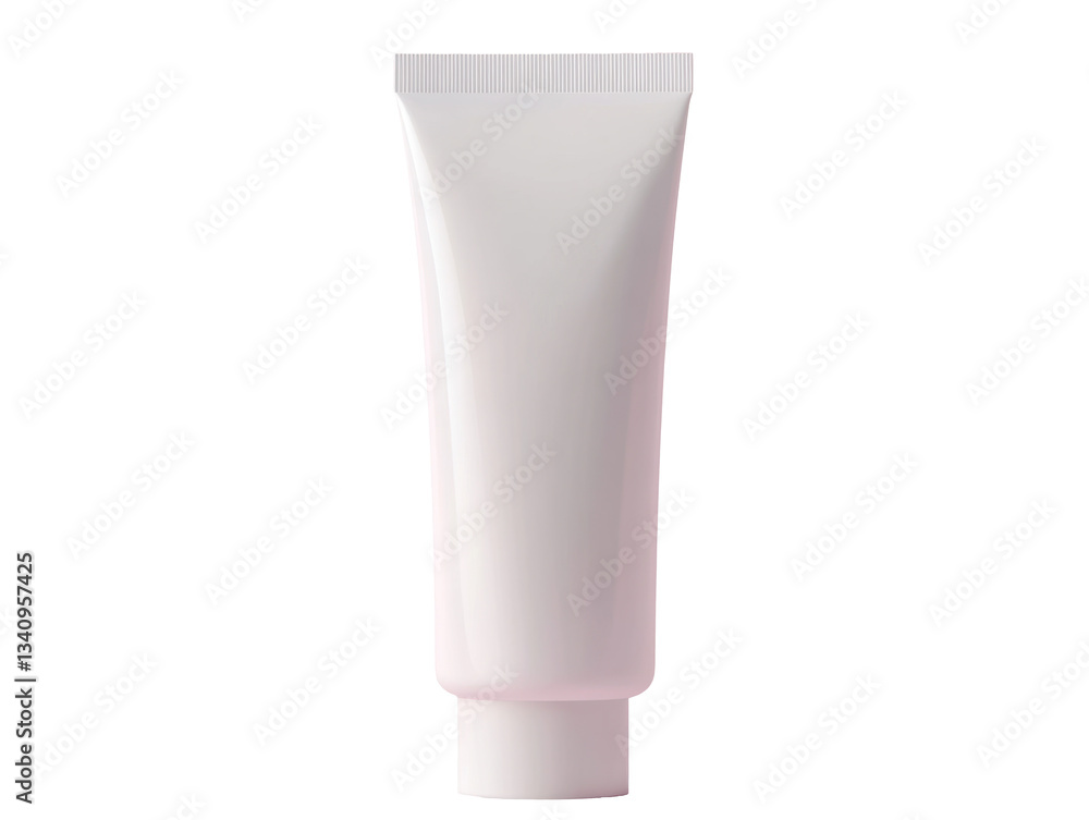 Simple white tube of cream placed on a clean surface on a transparent background, cut out Simple white tube of cream placed on a clean surface on a transparent background, cut out