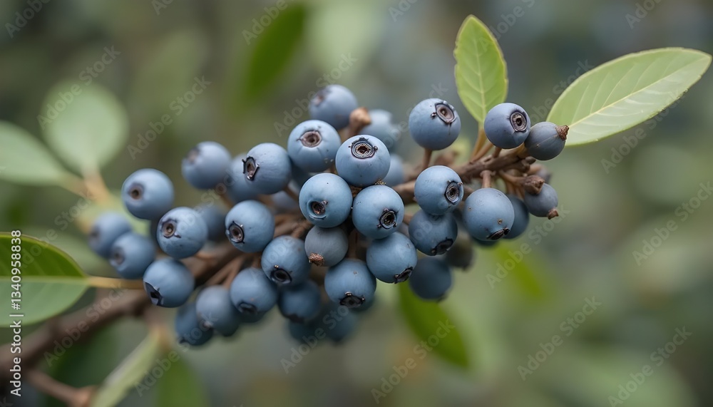 Delicate Bayberry Branch with Unique Blue-Grey Berries: A Beautiful Glimpse of Nature’s Elegance Delicate Bayberry Branch with Unique Blue-Grey Berries: A Beautiful Glimpse of Nature’s Elegance