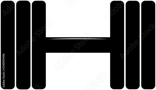 Vector (icon) image of a dumbbell for doing sports in a gym