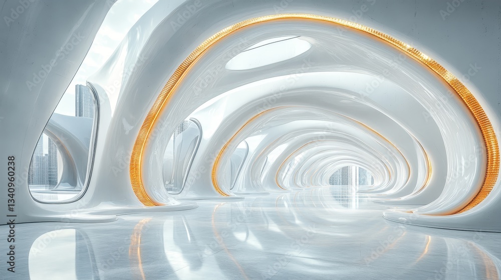 Fototapeta premium Futuristic Architecture Interior View