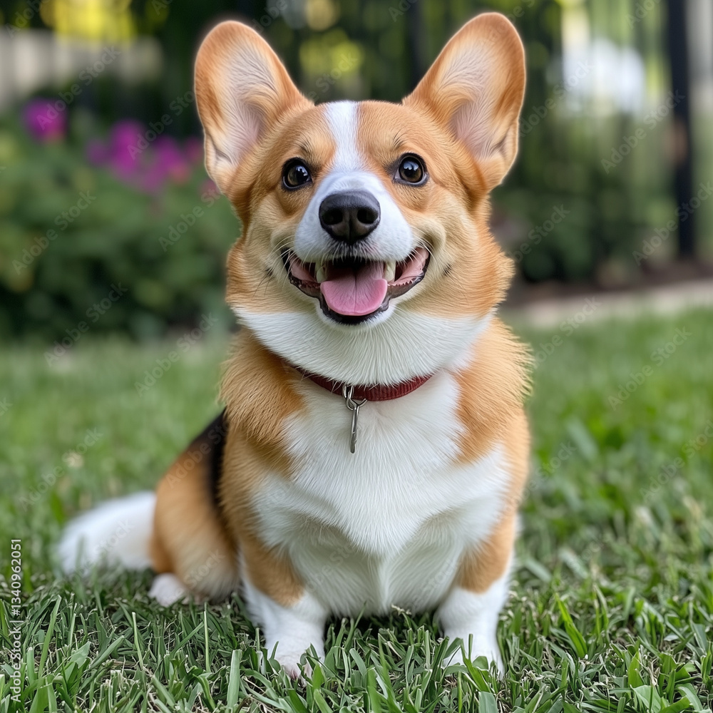 corgi dog on the grass corgi dog on the grass