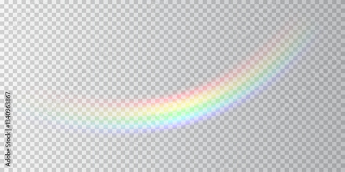 A soft, radiant rainbow with a blurred gradient on a transparent background. The pastel hues blend seamlessly, creating a dreamy, magical effect perfect for digital designs and creative projects.