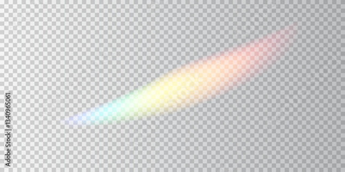 A soft, radiant rainbow with a blurred gradient on a transparent background. The pastel hues blend seamlessly, creating a dreamy, magical effect perfect for digital designs and creative projects.