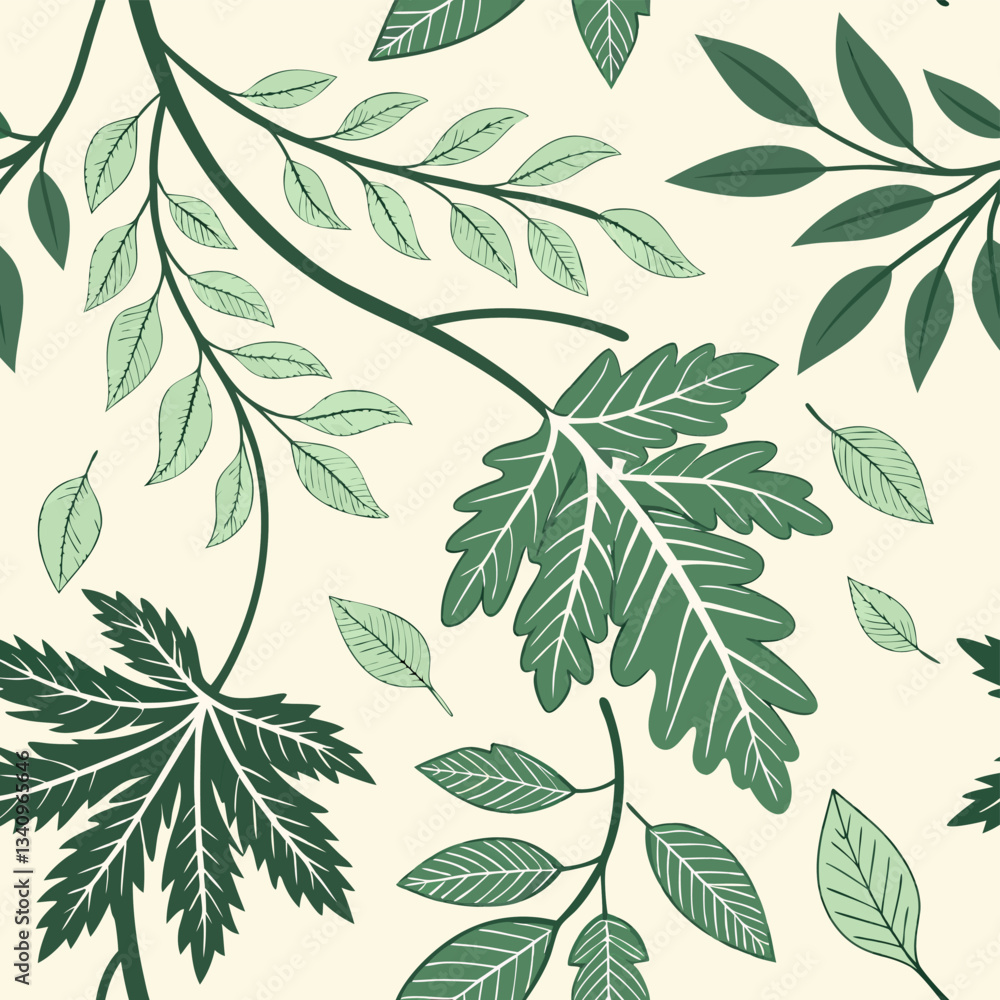Fototapeta premium Seamless pattern Summer, Spring and Autumn leaf leaf pattern harvest pattern