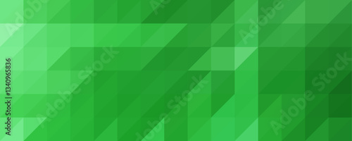 Fresh Green Polygonal Mosaic Banner Background