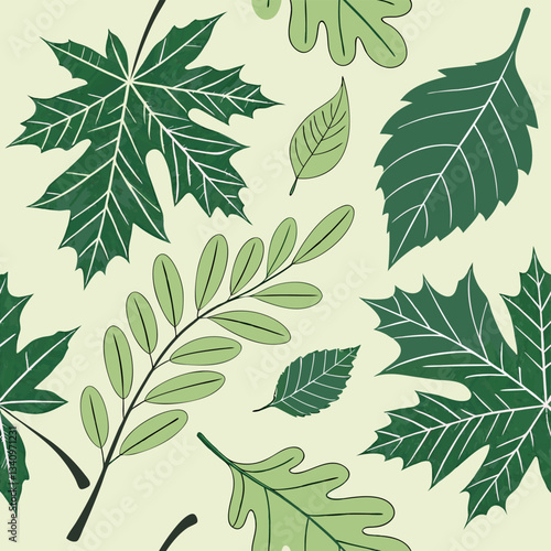 Seamless pattern Summer, Spring and Autumn leaf leaf pattern harvest pattern