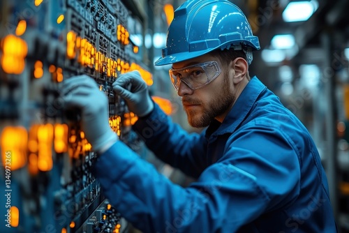 Engineer Adjusting Scada System Control Settings in a Data Center Environment With Focus on Operational Technology