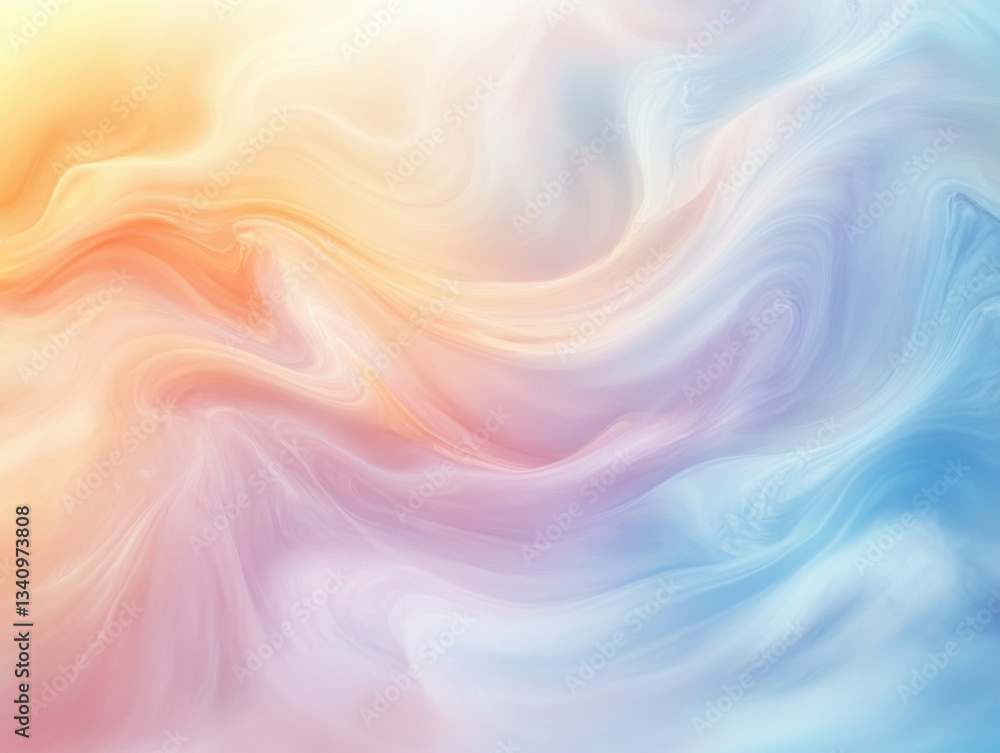 Fototapeta premium Soft, fluid blur texture in neutral tones, resembling the gentle swirl of ocean waves, creating a calming abstract background