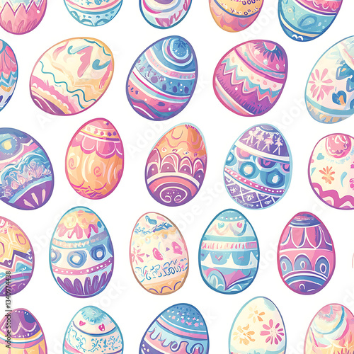 Colorful floral Easter egg vector set for spring holiday celebration