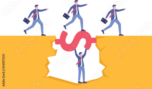 Social media illustration, business concept, web design

