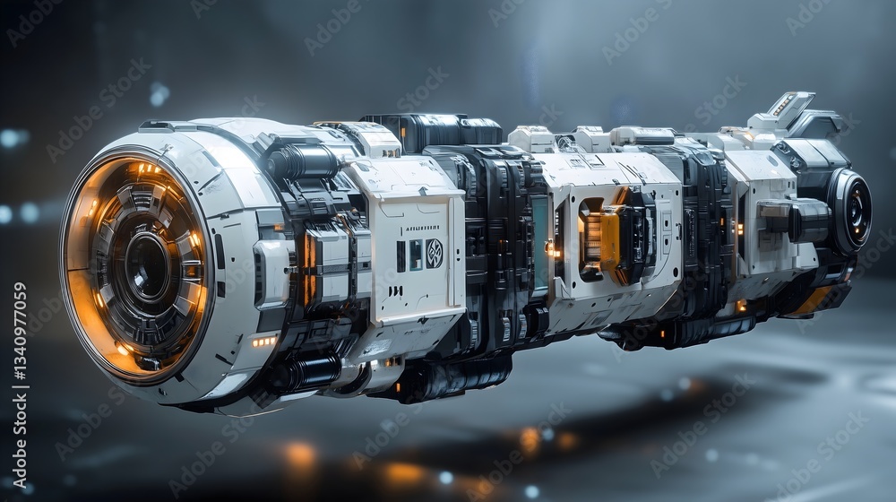 Rendering of a futuristic space station with multiple docking ports in a cosmic environment Rendering of a futuristic space station with multiple docking ports in a cosmic environment