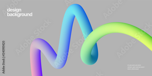 Background with wavy gradient shapes. Colorful squiggles gradient lines design for flyer, poster or cover.