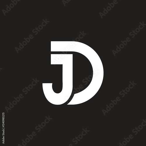 Initial letter JD logo design vector template illustration.