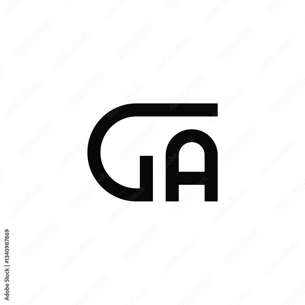 GA monogram logo design letter text name symbol monochrome logotype alphabet character simple logo GA monogram logo design letter text name symbol monochrome logotype alphabet character simple logo