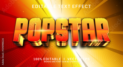 popstar 3d vector text effect with modern style design