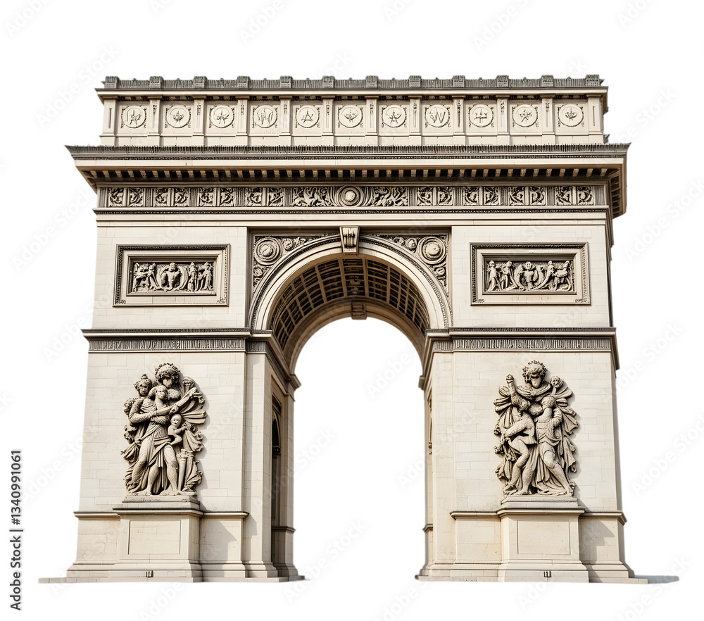 Obraz premium Arc de Triomphe: Paris Landmark transparent png