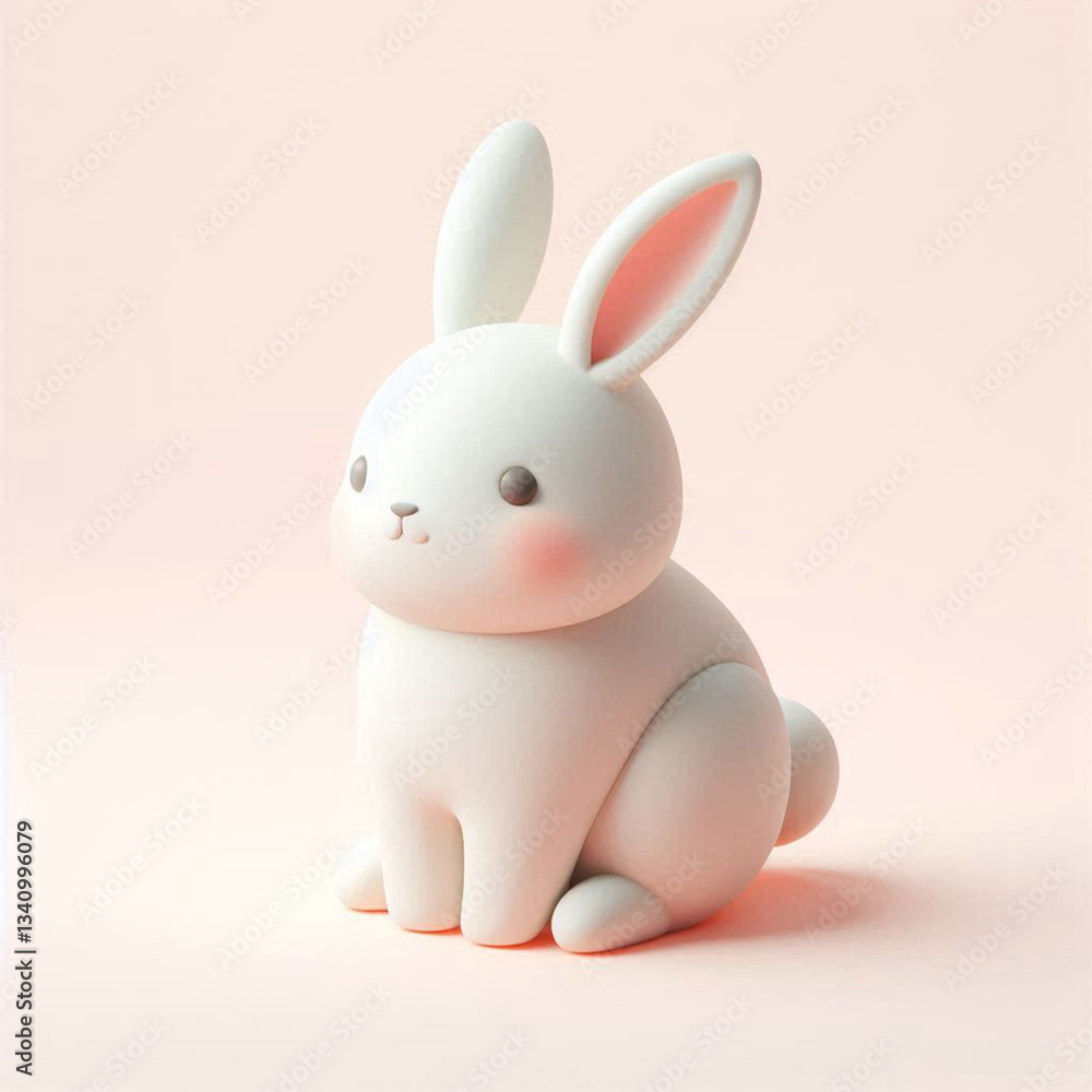 white rabbit 3d design render white rabbit 3d design render