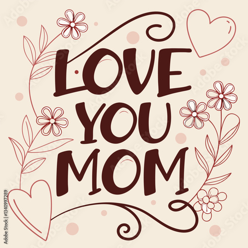 Happy Mothers Day, Typography Design, Vector, Illustration, AI Generated
