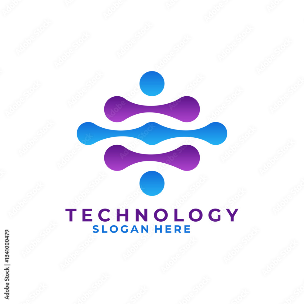 Obraz premium Technology design vector template. Tech concept logo vector