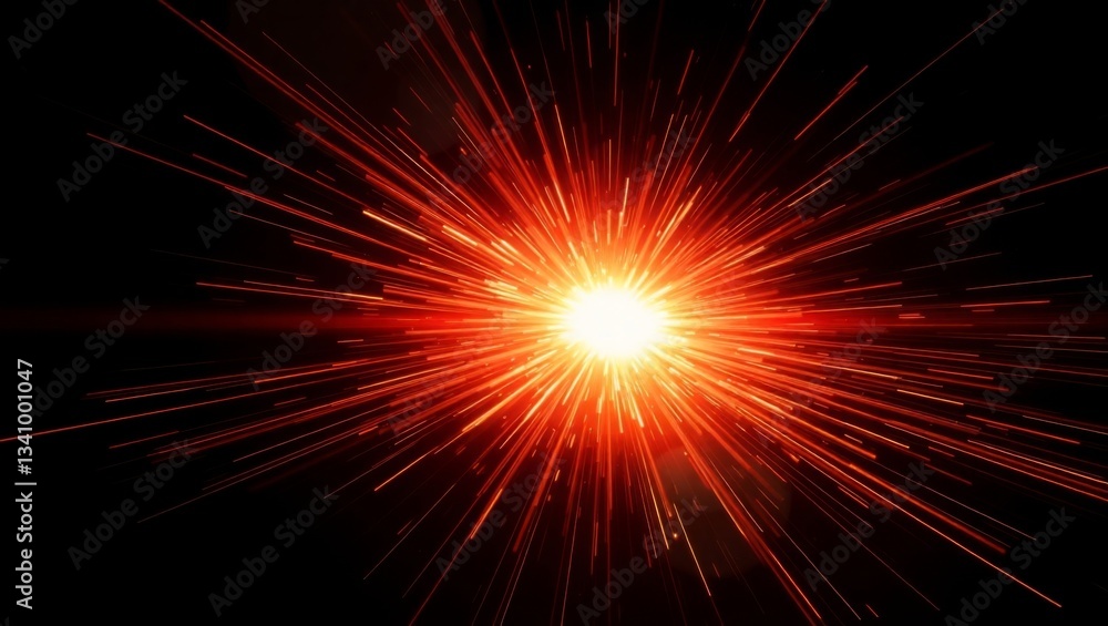 Fototapeta premium Intense Burst Overlay Explosive Light Flare on Black