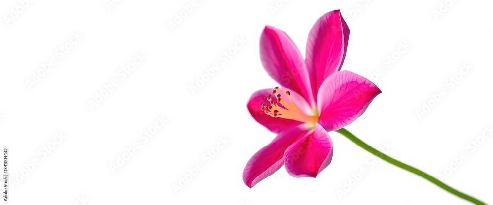 A single vibrant bloom, petals unfurled, set against a pure white backdrop, floral, botanical A single vibrant bloom, petals unfurled, set against a pure white backdrop, floral, botanical