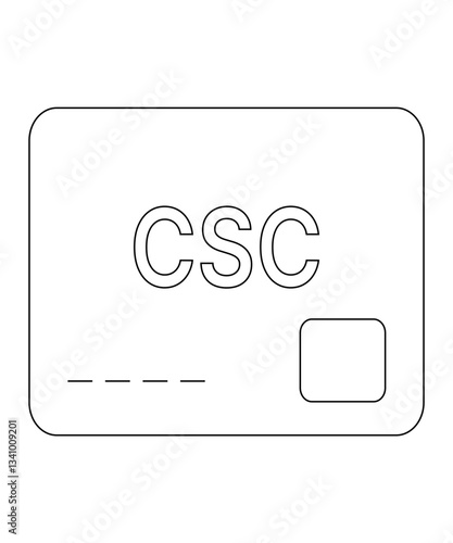 Card security icon with thin outline