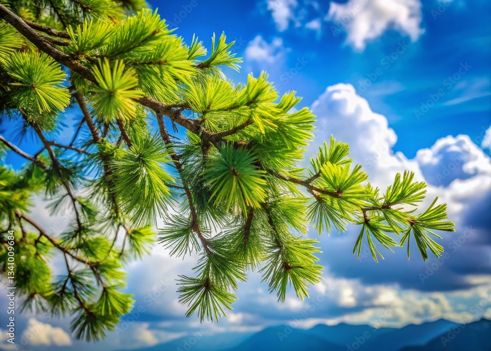 Himalayan Cedar Branches, Open Sky, Majestic Deodar Tree, Nature Photography Himalayan Cedar Branches, Open Sky, Majestic Deodar Tree, Nature Photography