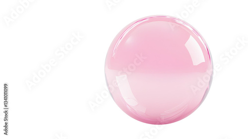 pink bubble on white background