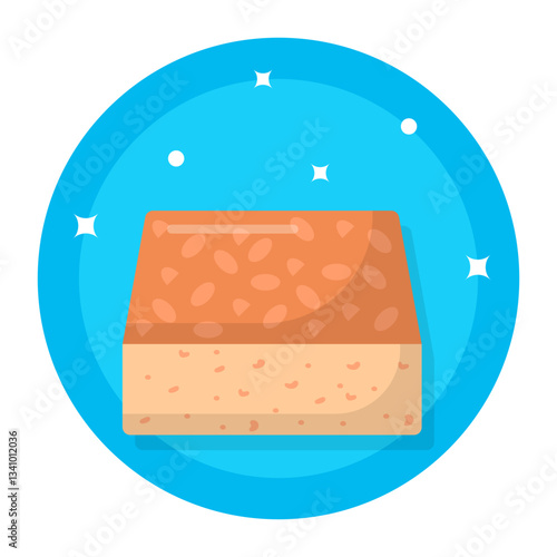 fluffy Butterkuchen concept, streusel pastry , mousse cake vector icon design, German cuisine symbol, Germany Serving Platter sign, European gastronomy food culture stock illustration 
