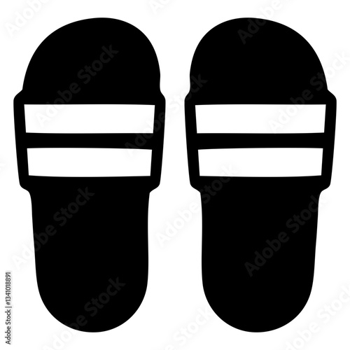 Icono plano par de pantuflas para la playa o piscina