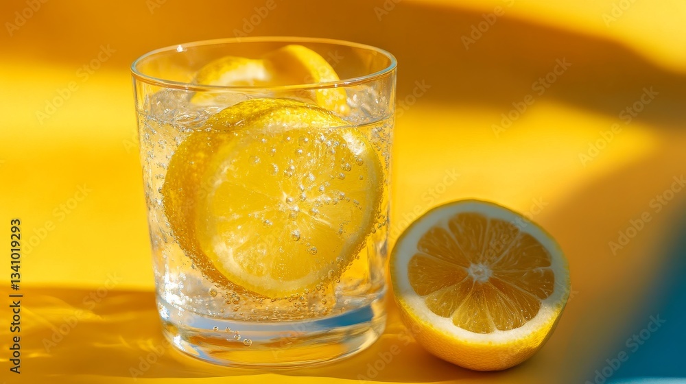 Sparkling Lemon Water - Refreshing Summer Drink Sparkling Lemon Water - Refreshing Summer Drink