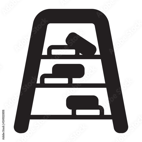 Bookshelves glyph icon