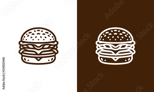 Burger vector icon logo design template ai generated