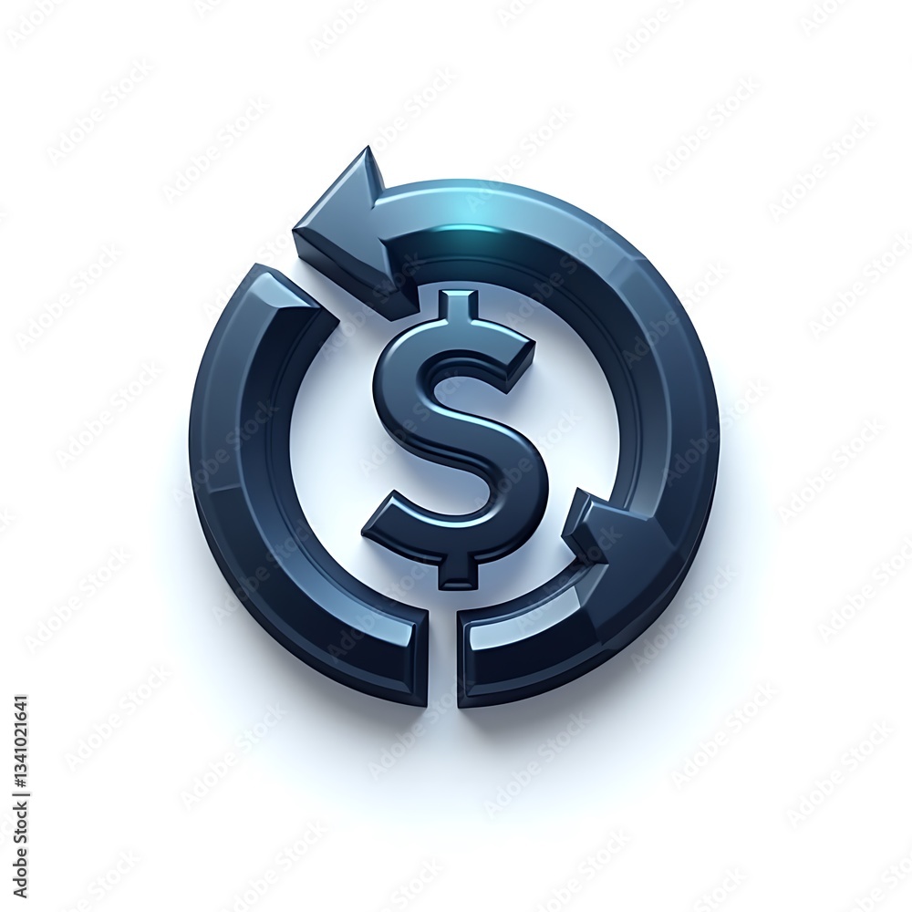 3D Dollar icon isolated on a white background 3D Dollar icon isolated on a white background