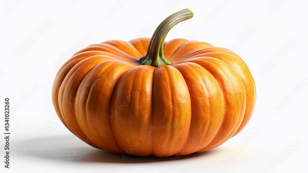 Obraz premium Perfect Autumn Pumpkin: Isolated White Background Stock Photo