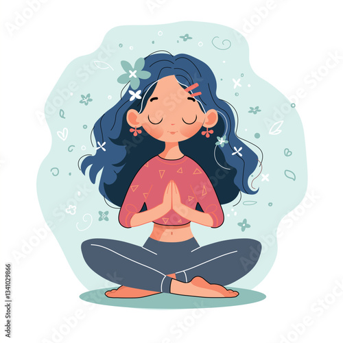 Beautiful girl doing yoga. International yoga day.