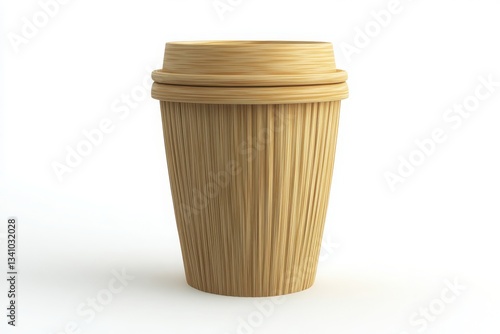 Wallpaper Mural A close up of a tan corrugated coffee cup with a lid on a white background in a studio setting Torontodigital.ca