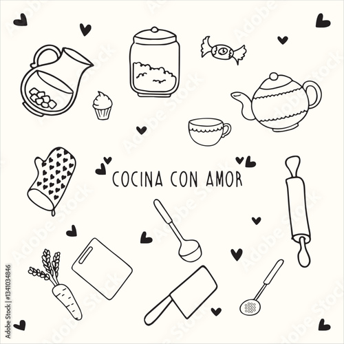 Cocina con Amor - Vector